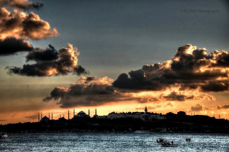 Sunset over Istanbul — Orange, Dramatic, Photograph