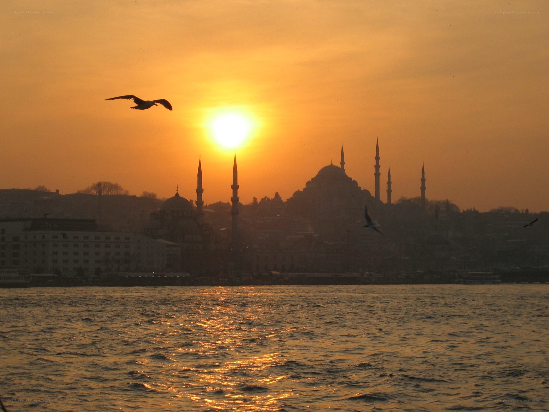Sunset over Istanbul skyline