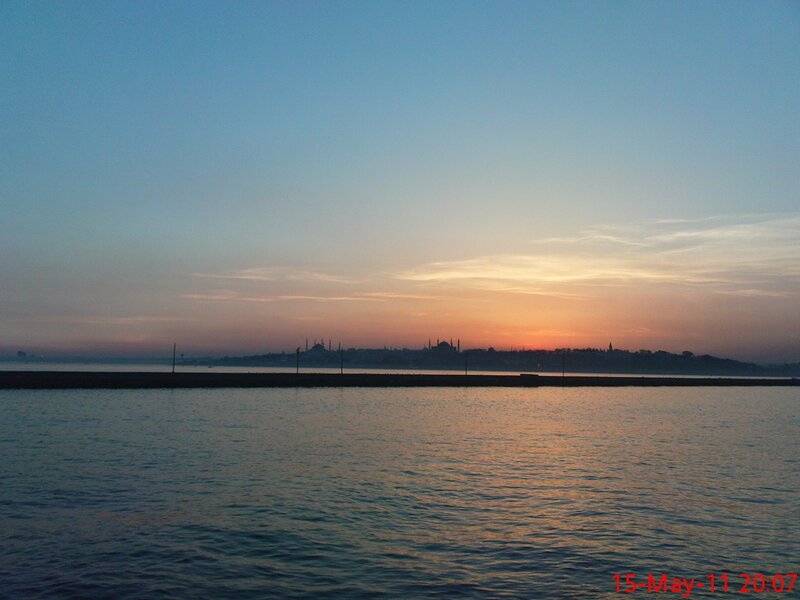 Sunset over Istanbul skyline