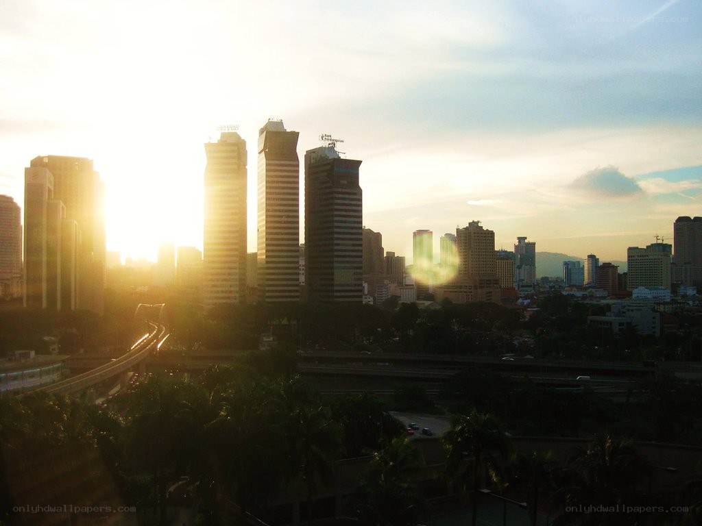 Sunset over Kuala Lumpur skyline