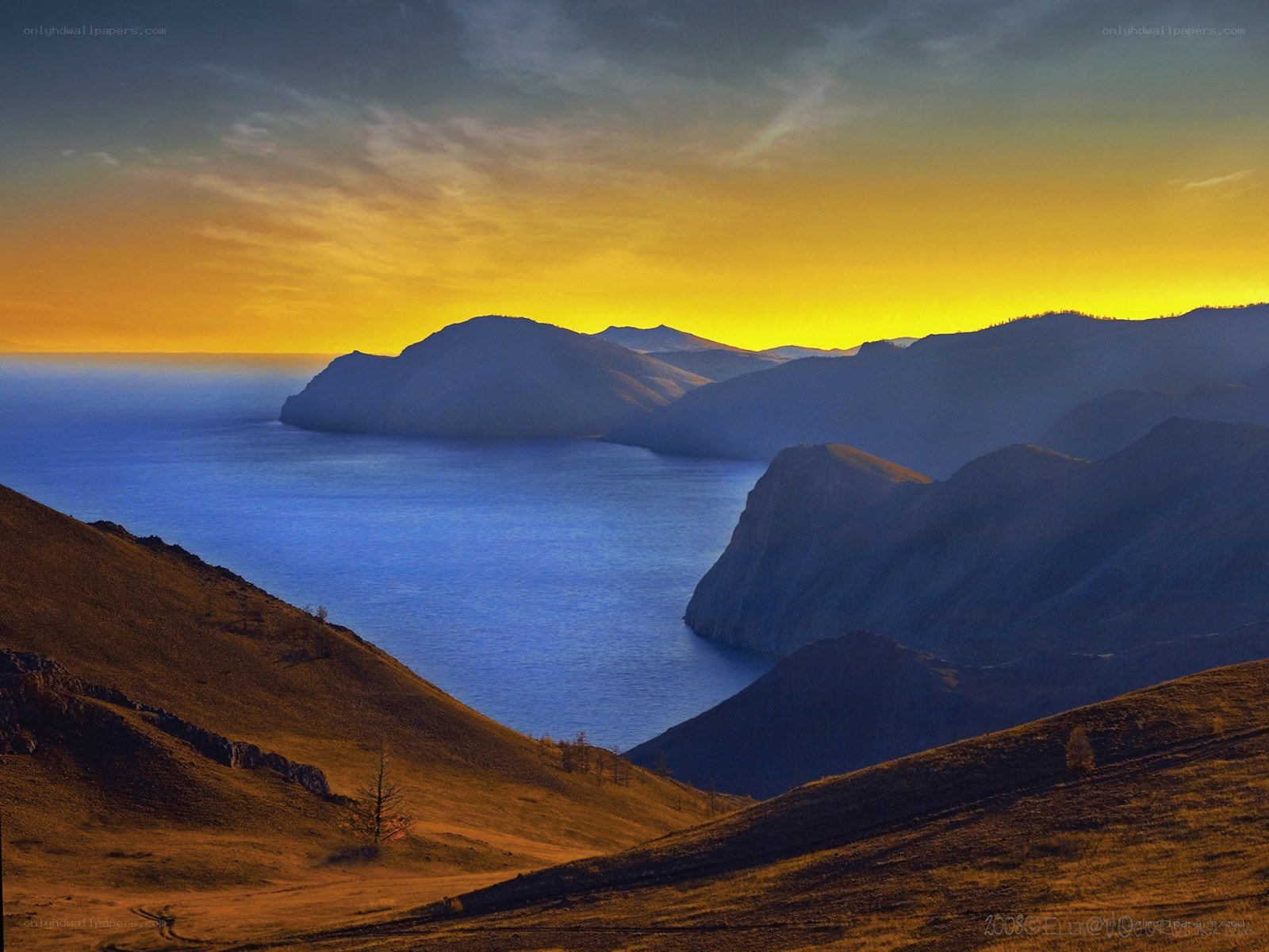 Sunset over Lake Baikal