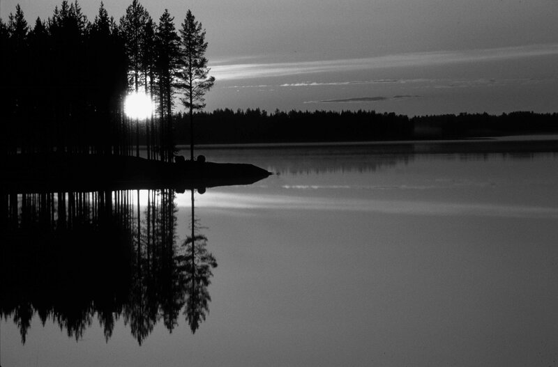 Sunset over Lake — Black, Serene