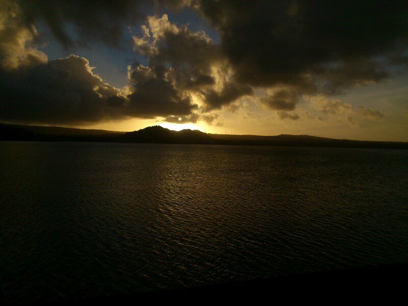 Sunset over Lake — Black