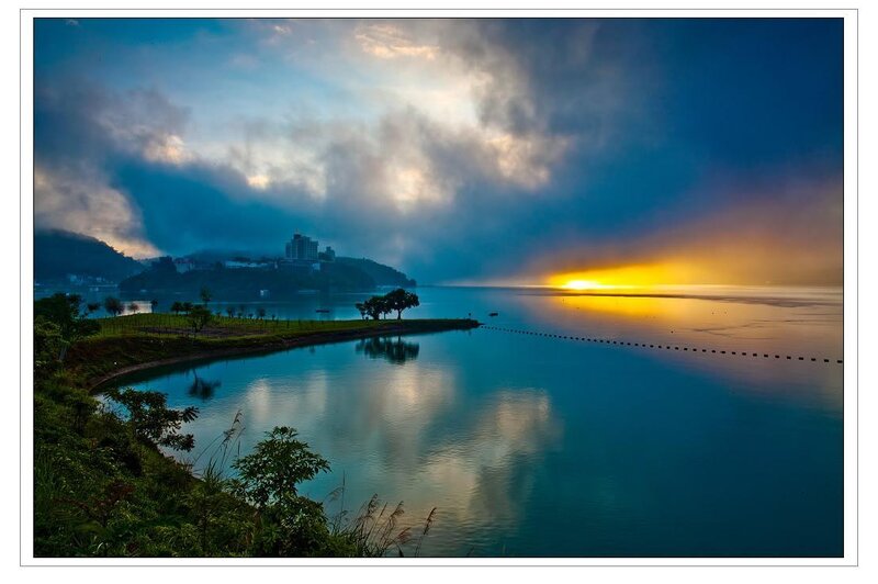 Sunset over Lake — Blue, Dramatic