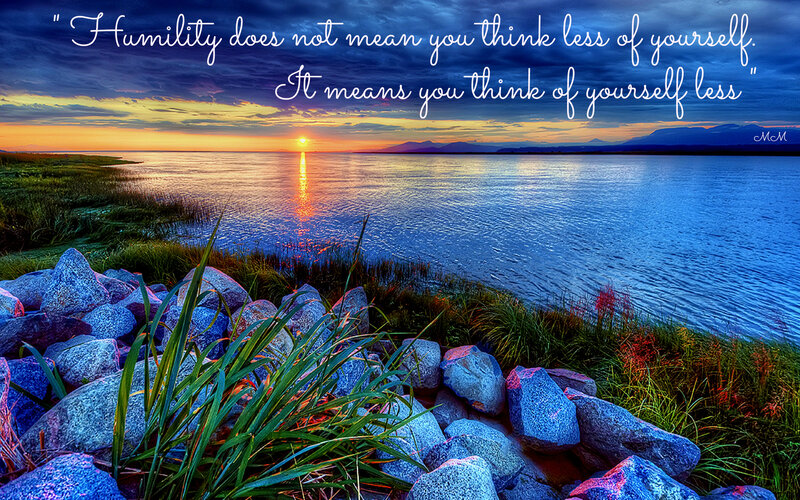 Sunset over Lake — Blue, Serene, Photograph, Rocks, Grass