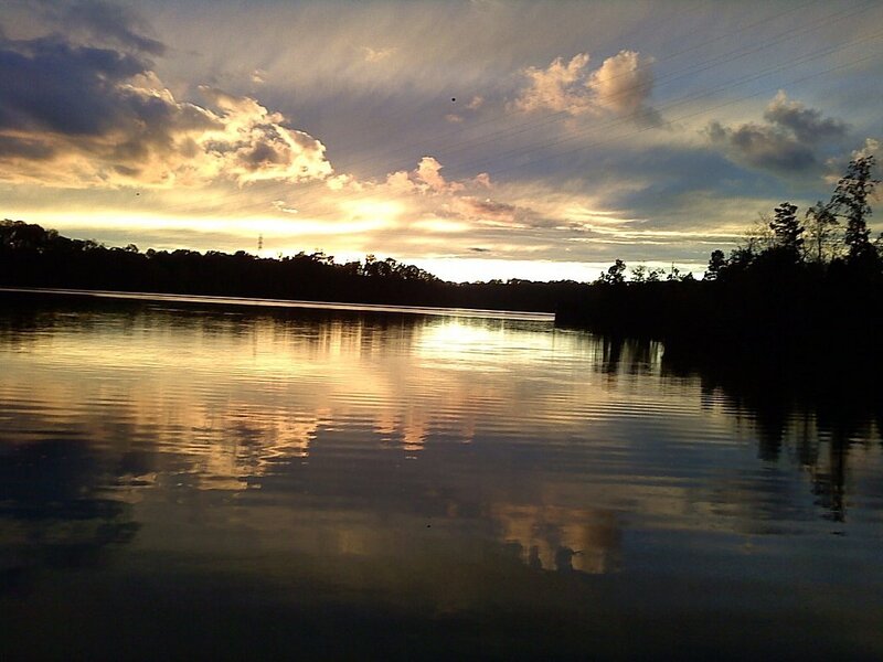 Sunset over Lake — Gold, Serene