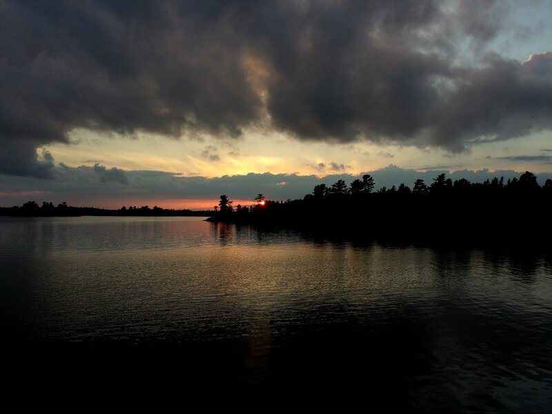 Sunset over Lake — Gray, Dramatic