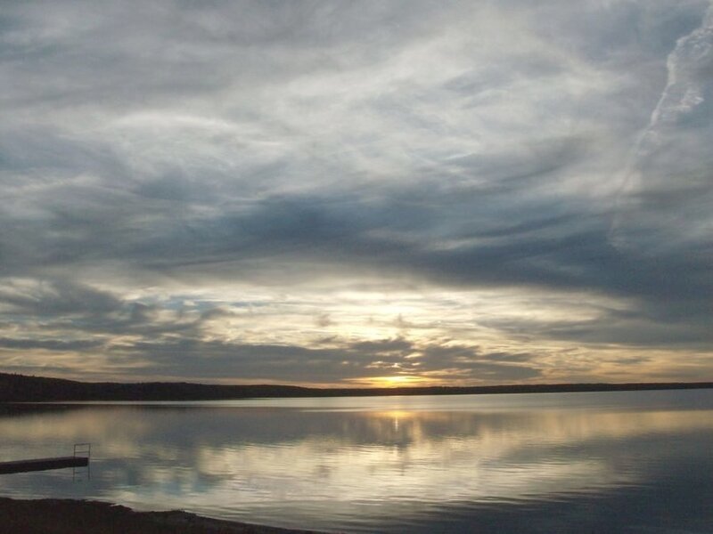 Sunset over Lake — Gray