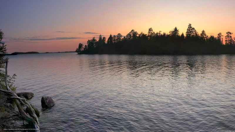 Sunset over Lake Island — Orange