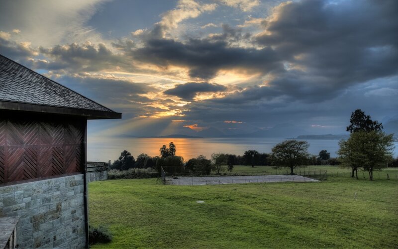 Sunset over Lake Landscape
