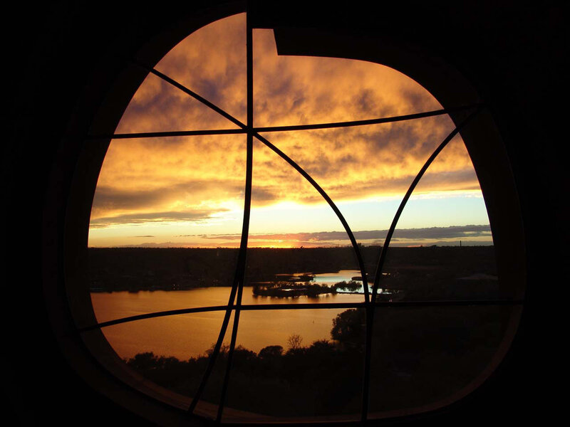 Sunset over Lake — Orange, Dramatic, Photograph