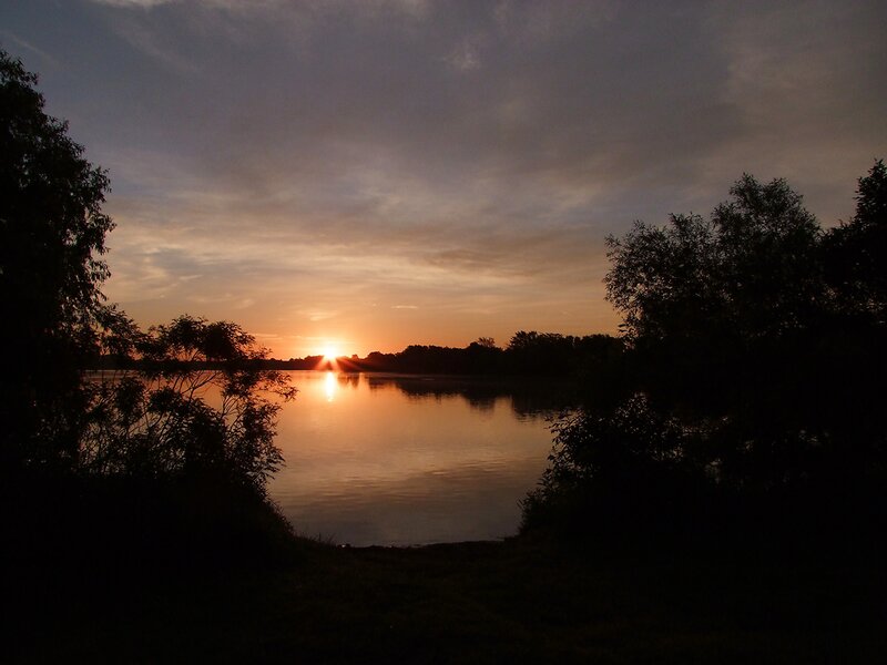 Sunset over Lake — Orange