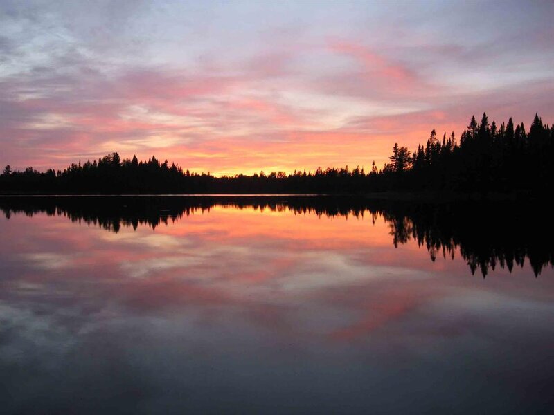 Sunset over Lake — Pink, Serene