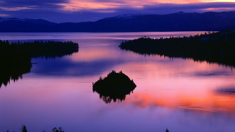 sunset over lake tahoe