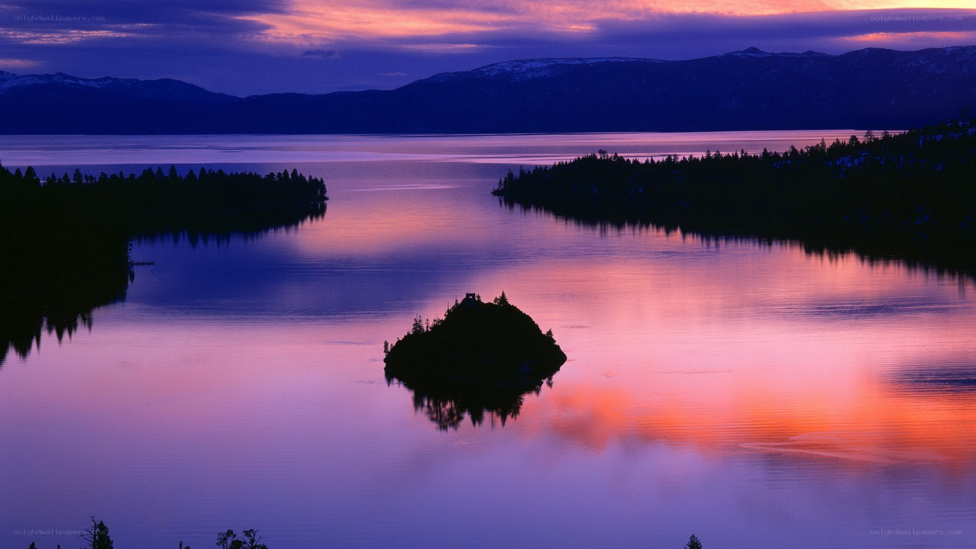 sunset over lake tahoe