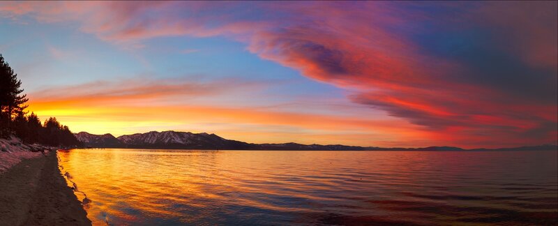 sunset over lake tahoe