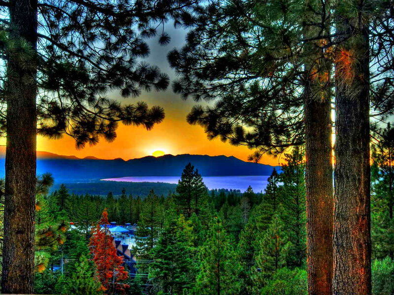 Sunset over Lake Tahoe — Orange
