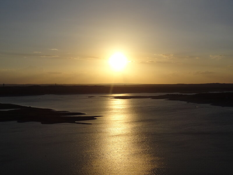 Sunset over Lake — Yellow, Serene, Photograph, Sun