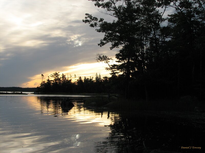 Sunset over Lake — Yellow, Serene, Photograph, Trees, Sky, Reflection, Gray