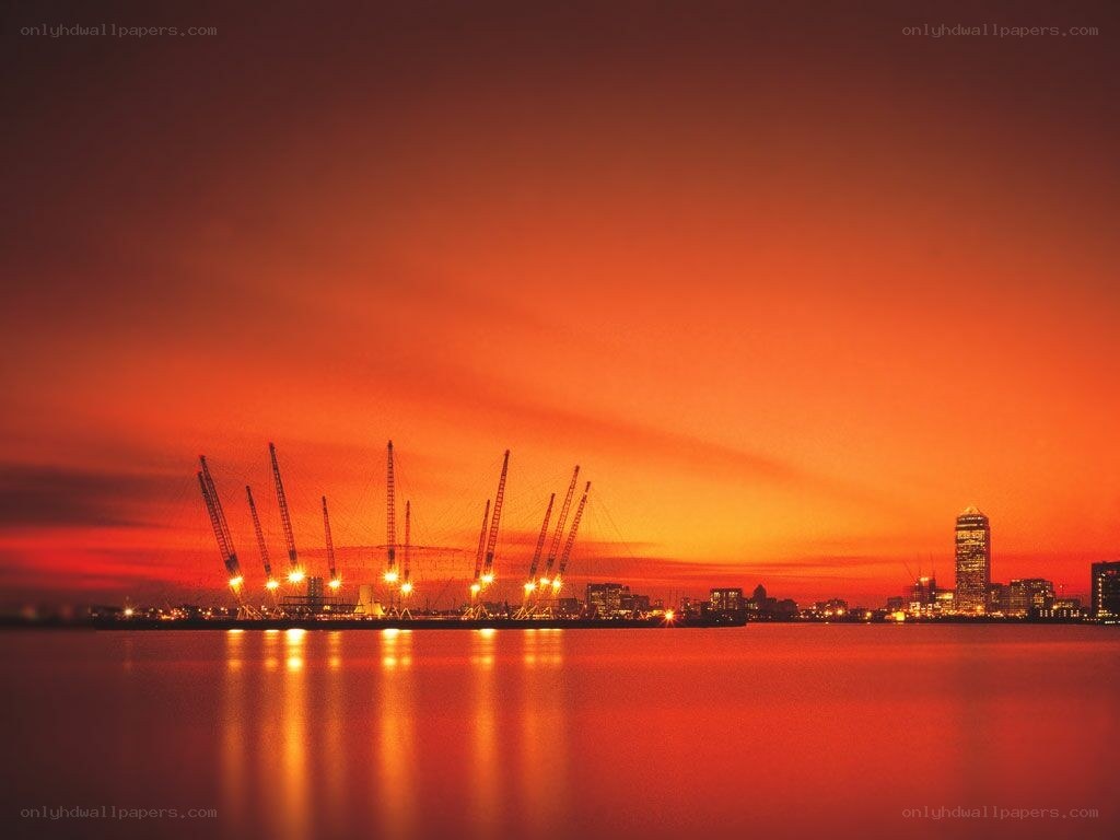 sunset over london skyline
