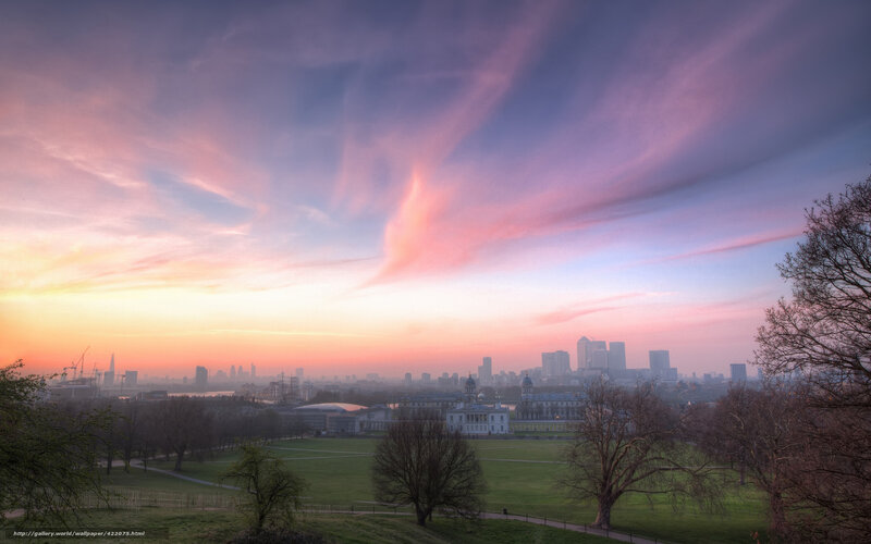 Sunset over London Skyline — Pink