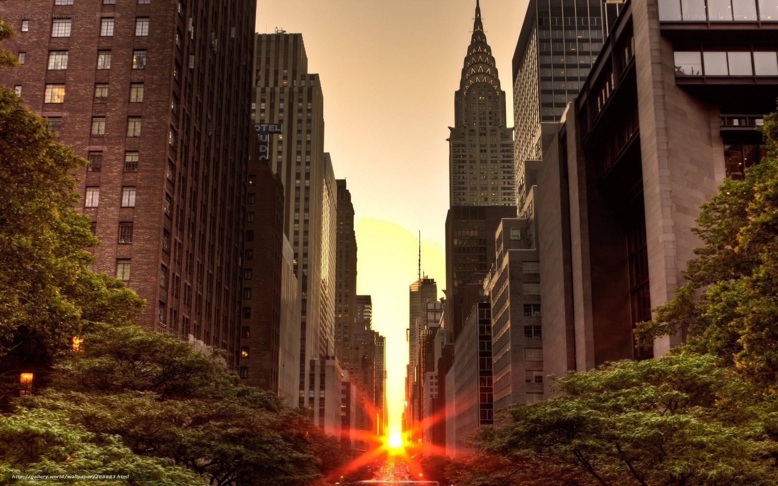 Sunset over Manhattan skyline
