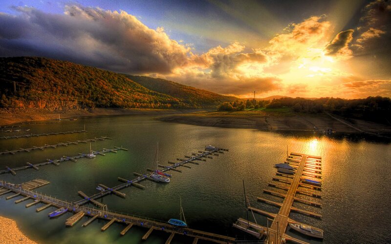 Sunset over Marina — Gold