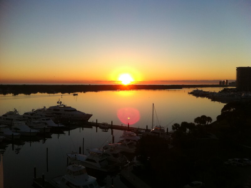 Sunset over Marina — Orange, Serene, Photograph
