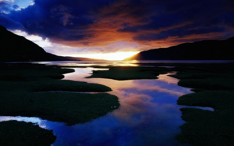 Sunset over Marshland — Blue