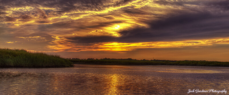 Sunset over Marshland — Yellow