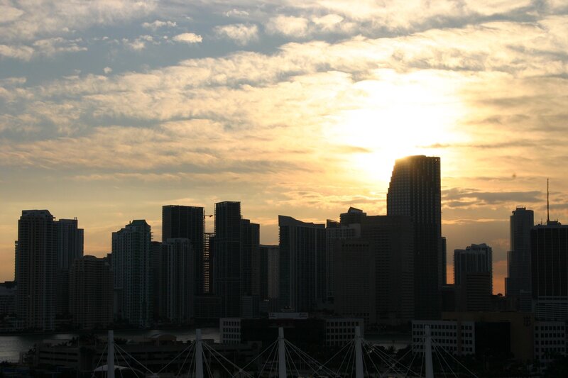 Sunset over Miami skyline