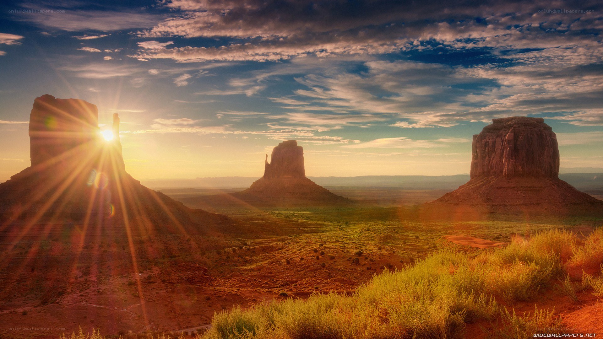 Sunset over Monument Valley