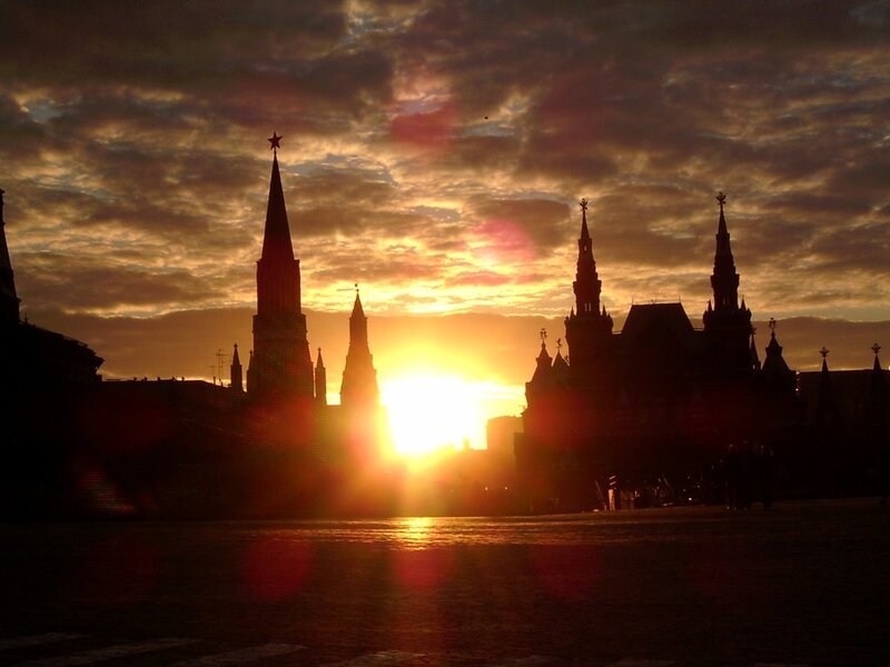 Sunset over Moscow Kremlin