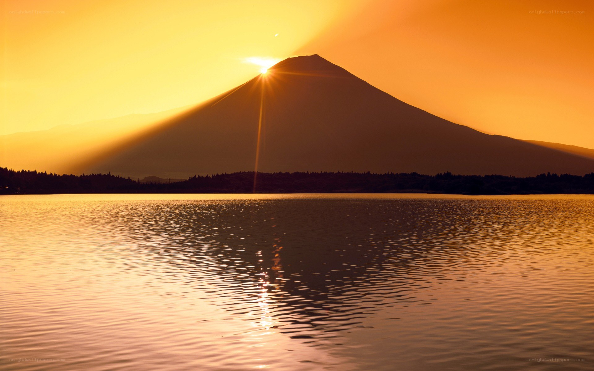 Sunset over Mount Fuji