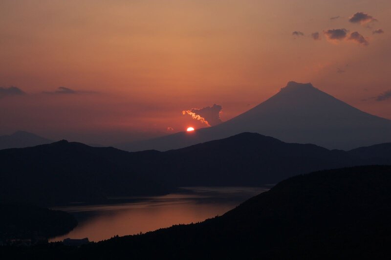 Sunset over Mount Fuji