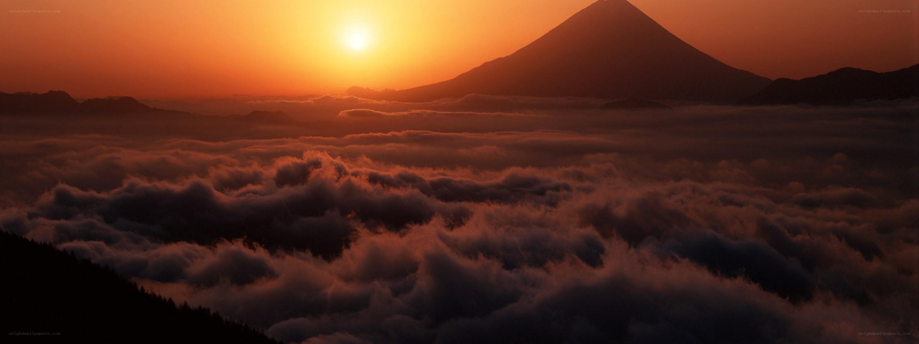Sunset over Mount Fuji