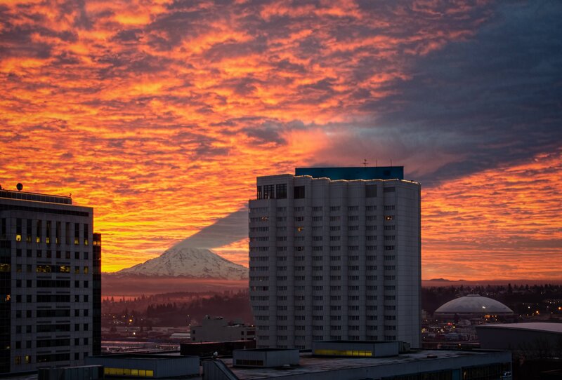Sunset over Mount Rainier