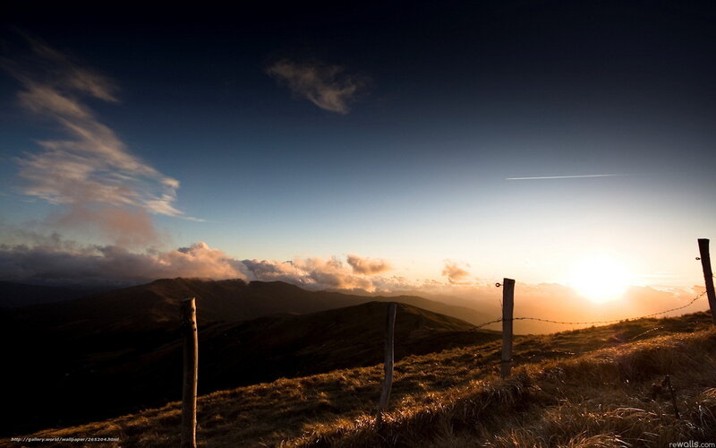 Sunset over Mountain Hills — Blue