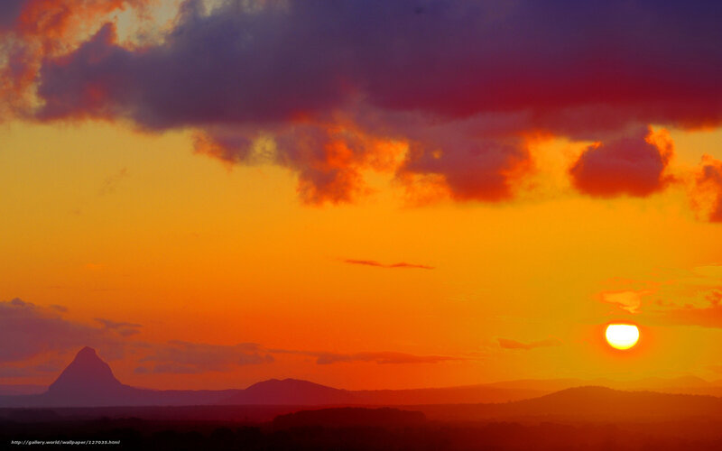 Sunset over Mountain — Orange, Dramatic