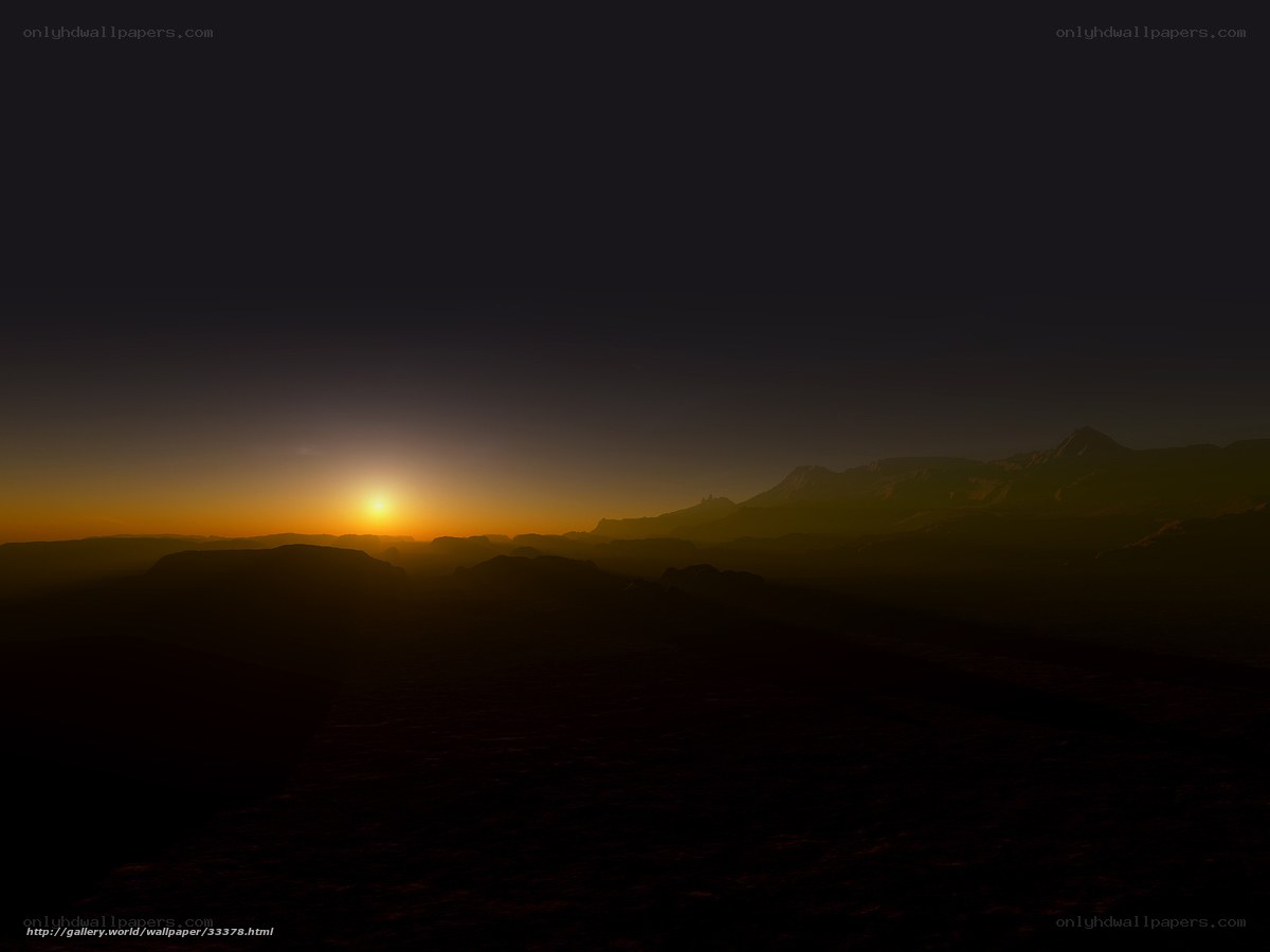 sunset over mountain range