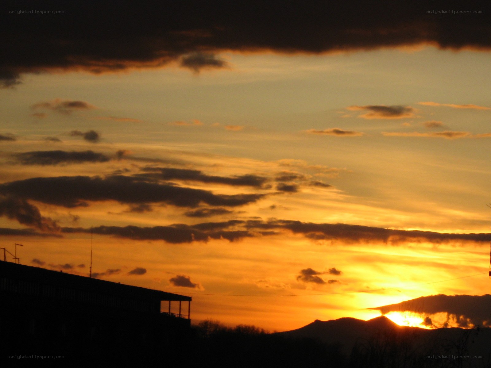 Sunset over mountains