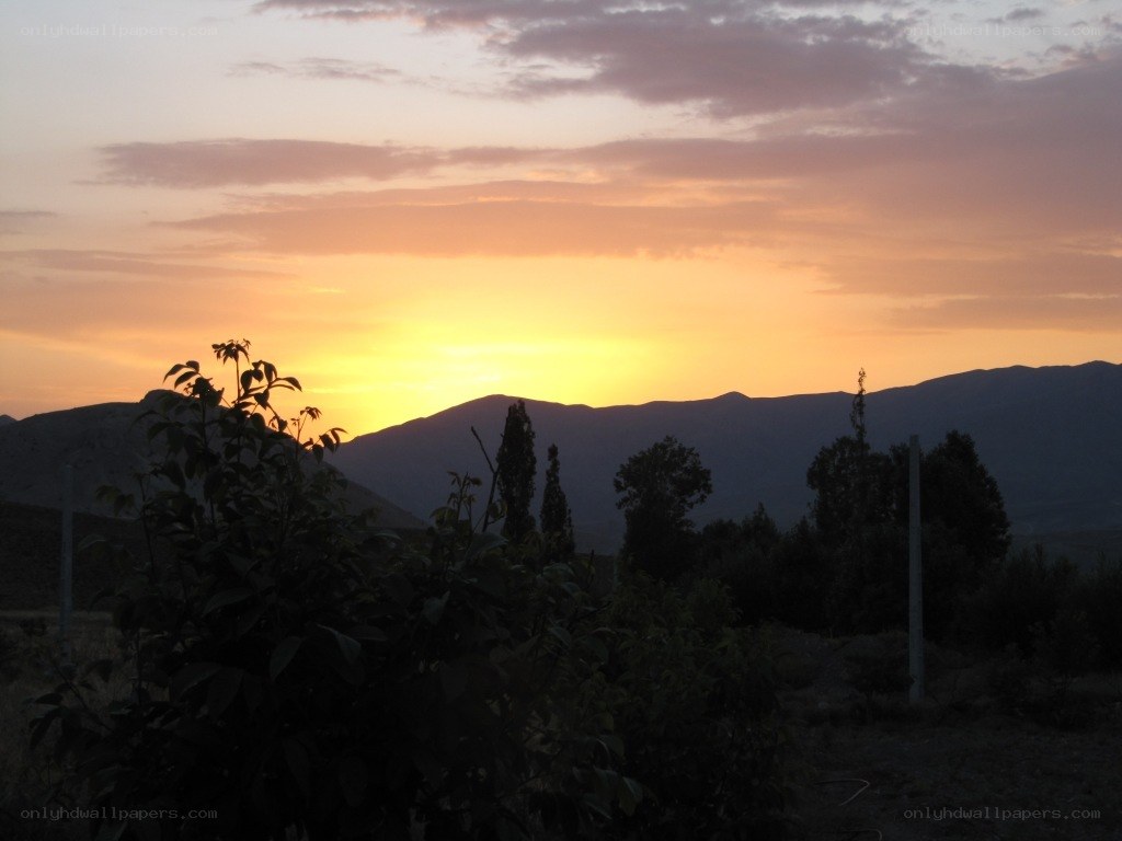 Sunset over mountains