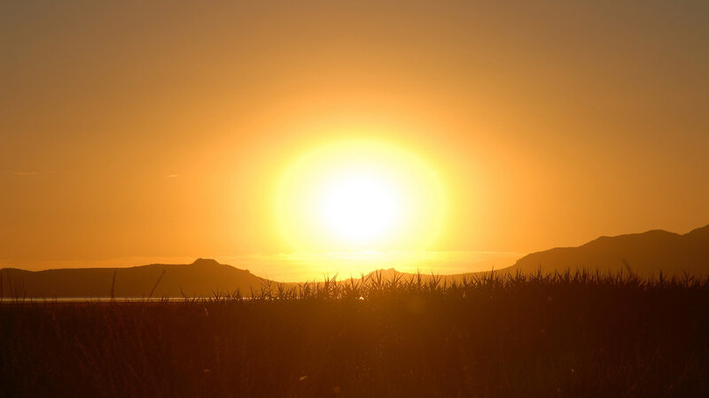 Sunset over mountains