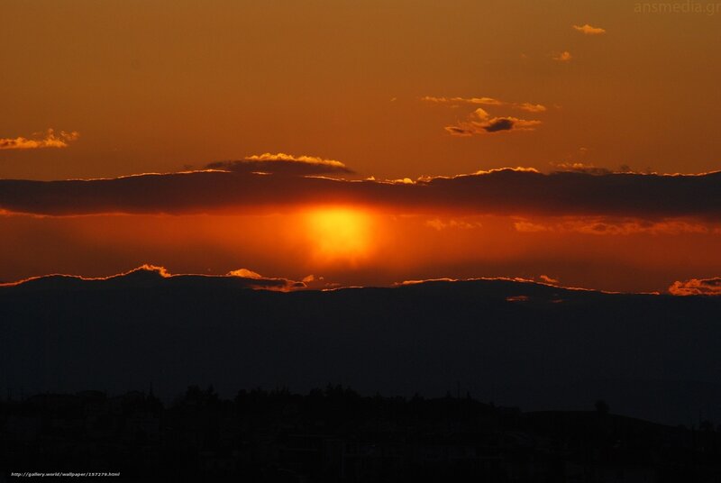 Sunset over mountains