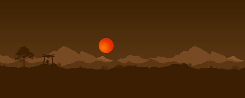 sunset over mountains