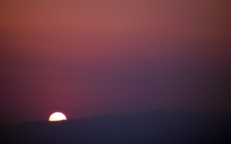 Sunset over mountains