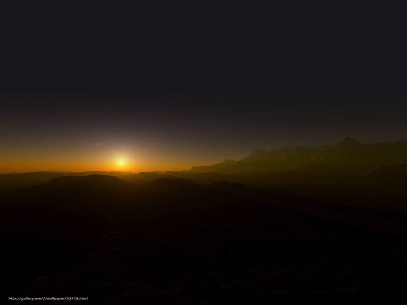 Sunset over Mountains — Black