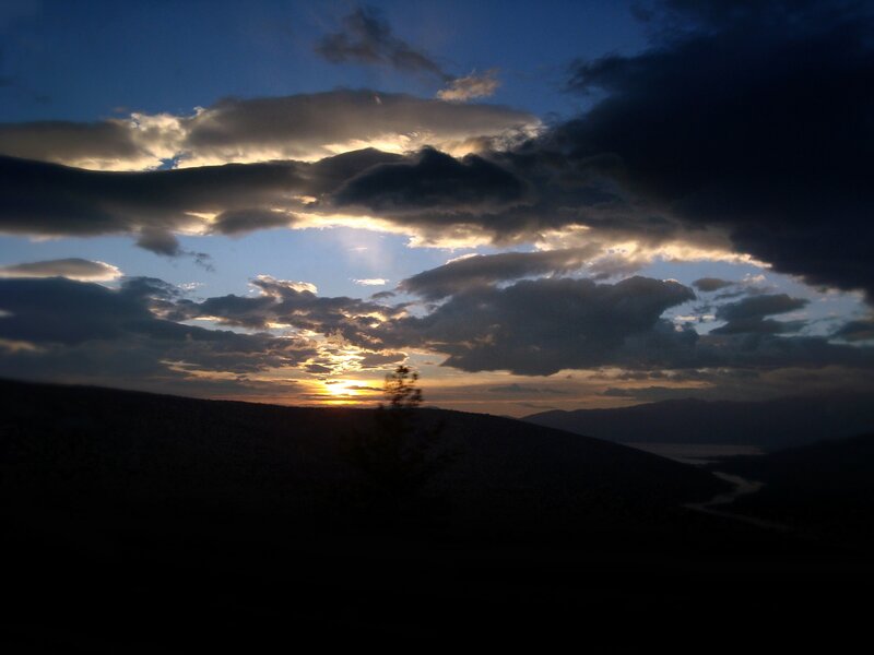 Sunset over Mountains — Blue