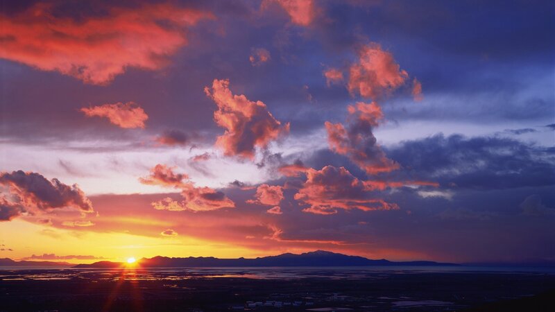 Sunset over Mountains — Clouds