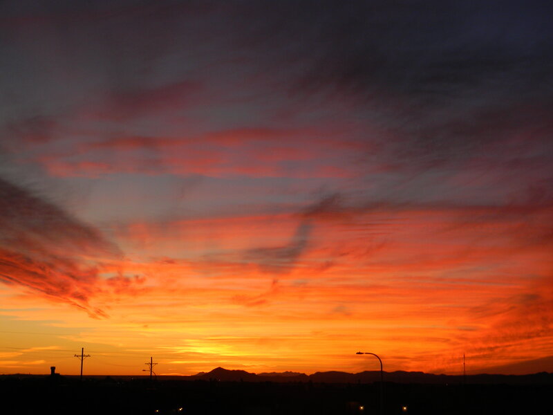 Sunset over Mountains — Orange, Dramatic, Photograph